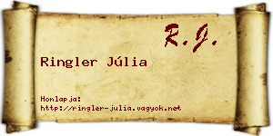 Ringler Júlia névjegykártya