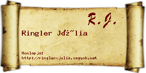 Ringler Júlia névjegykártya